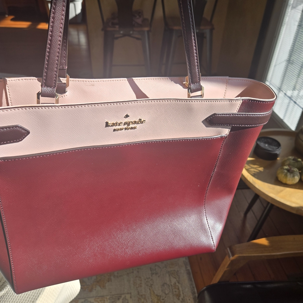 Kate Spade Burgandy and Pink Women's Tote Bag